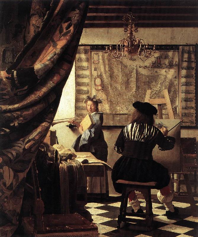 Jan Vermeer The Art of Painting oil painting image